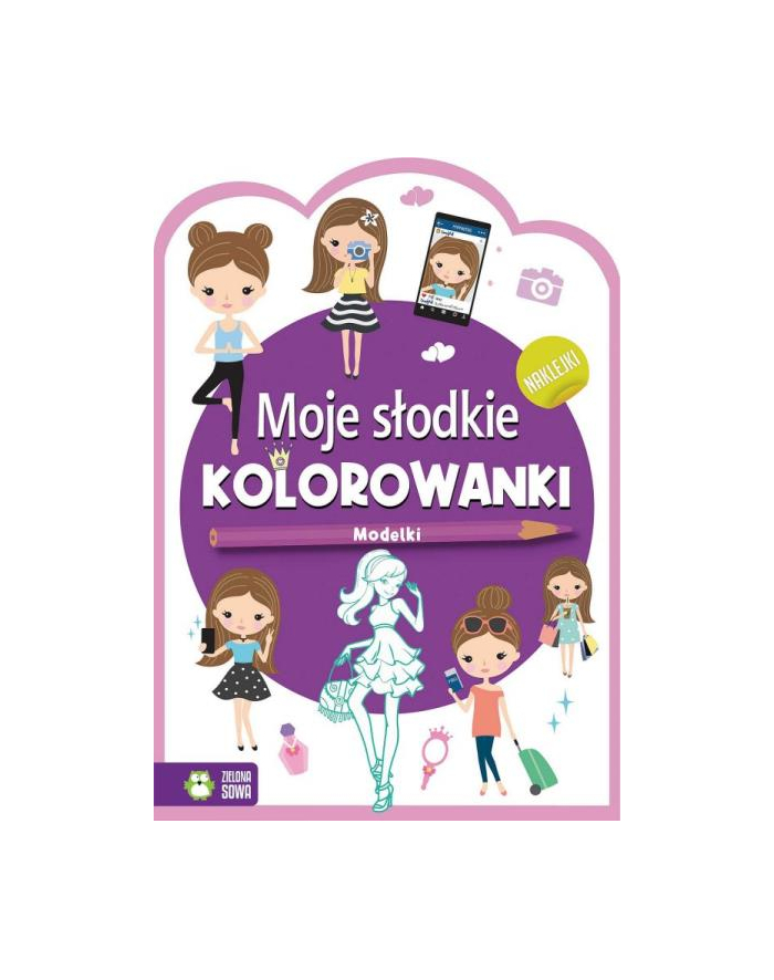 zielona sowa Książeczka Moje słodkie kolorowanki. Modelki główny