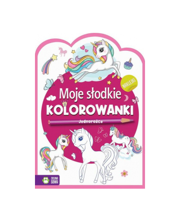 zielona sowa Książeczka Moje słodkie kolorowanki. Jednorożce