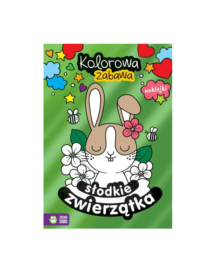 zielona sowa Książeczka Kolorowa zabawa. Słodkie zwierzęta główny