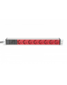 digitus Listwa zasilająca PDU 19 cali Rack, 8x czerwone gniazdo schuko, 2.0m, 1x wtyk C14, 10A Aluminiowa - nr 2
