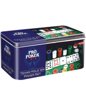 Pro Poker Texas Hold'em gra Tactic metalowa puszka