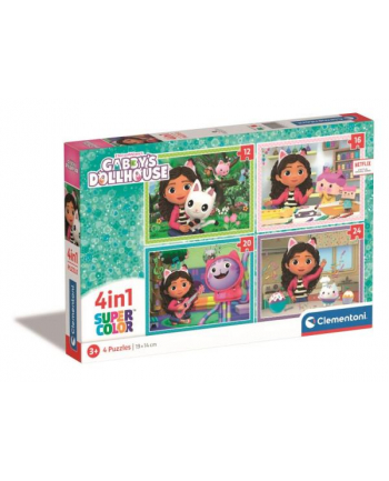 Clementoni Puzzle 4w1 Koci Domek Gabi. Gaby's Dollhouse 21524