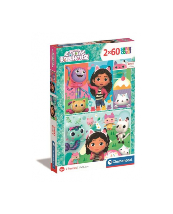 Clementoni Puzzle 2x60el Koci Domek Gabi. Gaby's Dollhouse 24804