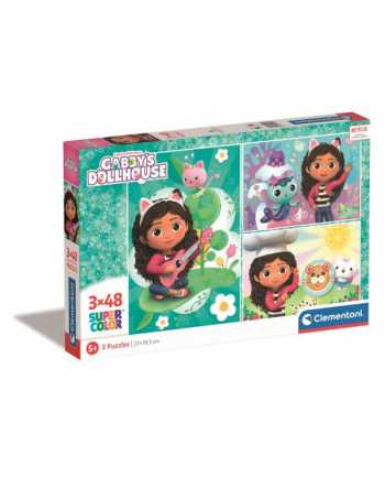 Clementoni Puzzle 3x48el Koci Domek Gabi. Gabby's Dollhouse 25290 nr 1