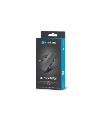 natec Hub USB-C 4 porty Mayfly czarny + adapter USB-A nr 1