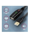 axagon Kabel ADR-220 USB 2.0 A-M -> A-F aktywny kabel przedłużacz/wzmacniacz 20m - nr 33