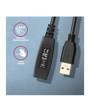 axagon Kabel ADR-205 USB 2.0 A-M -> A-F aktywny kabel przedłużacz/wzmacniacz 5m