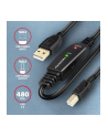 axagon Kabel ADR-210B USB 2.0 A-M -> B-M Aktywny kabel połączeniowy/wzmacniacz 10m - nr 31