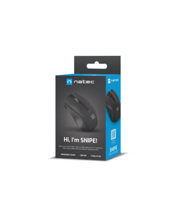 natec Mysz Snipe 1200 DPI USB 1.8m Czarna