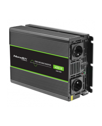 qoltec Przetwornica napięcia Monolith | 2000W | 4000W | 2000W | 4000W | 12V na 230V | Czysty Sinus