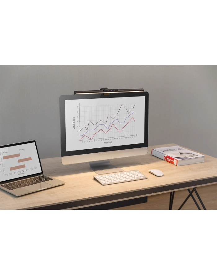 digitus Lampka LED do monitora z mocowaniem zaciskowym, 5W, 250lm Czarna główny