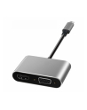 ART ADAPTER USB-C / HDMI female 4K 30Hz + SVGA 15pin female ALU oem - nr 1