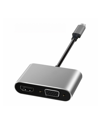 ART ADAPTER USB-C / HDMI female 4K 30Hz + SVGA 15pin female ALU oem