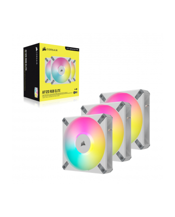 CORSAIR AF ELITE Series AF120 RGB ELITE WHITE 120mm Fluid Dynamic RGB Fan with AirGuide Triple Pack with Lighting Node CORE