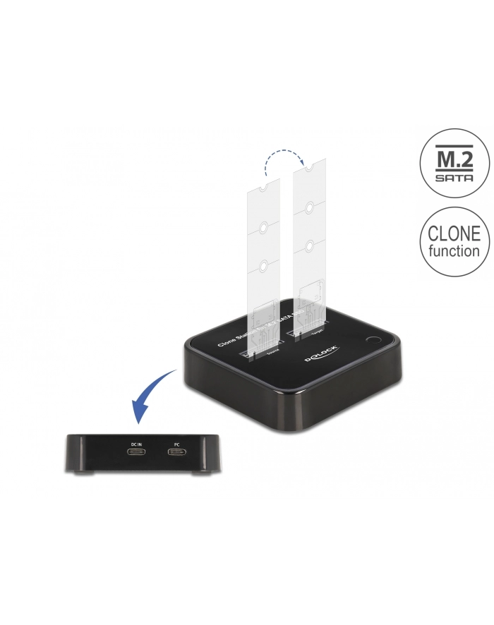 D-ELOCK M.2 Docking Station for 2 x M.2 SATA SSD with Clone function główny