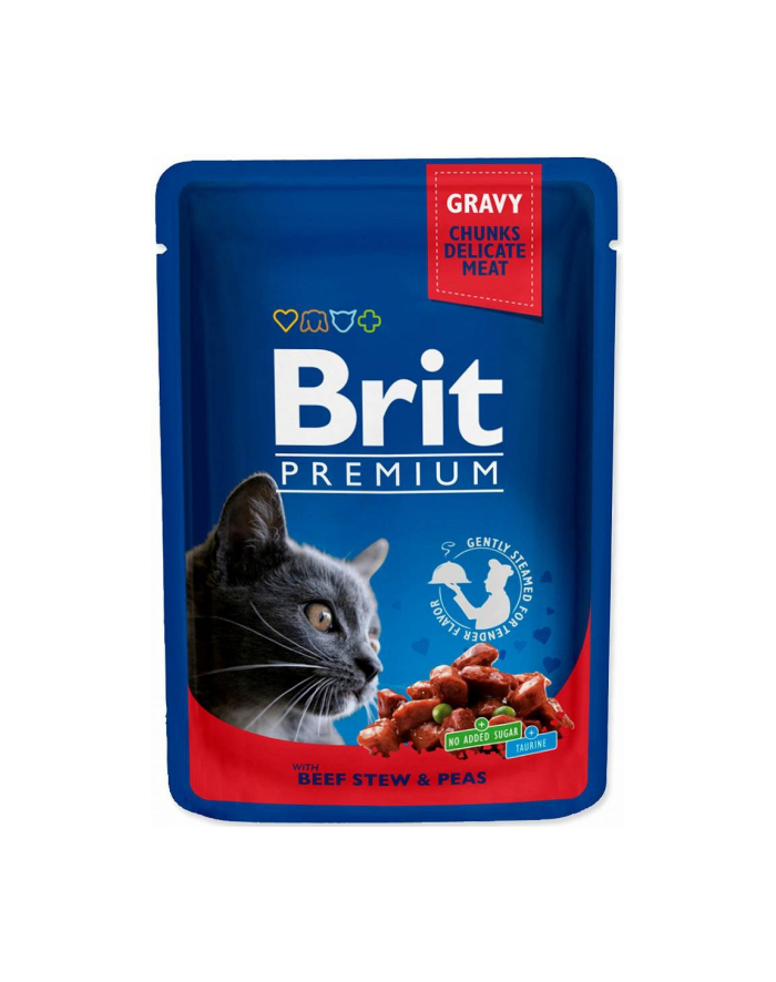 Brit Cat Pouches BEEF STEW'amp;PEAS 100g główny