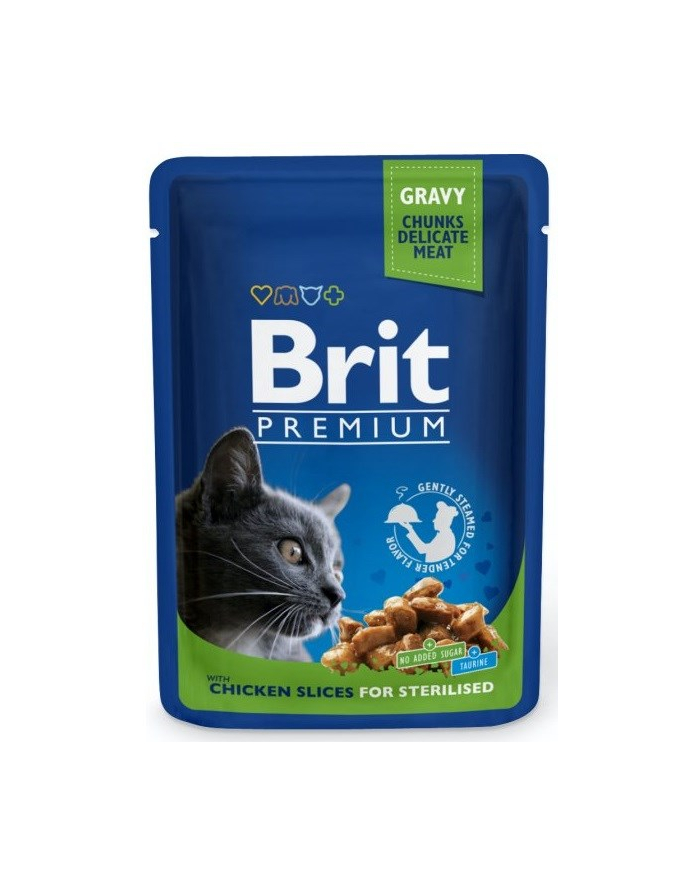 Brit Cat Pouches Chicken SLICES FOR Sterilised 100g główny