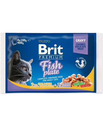 Brit Cat Pouches FISH PLATE 400g (4x100g)