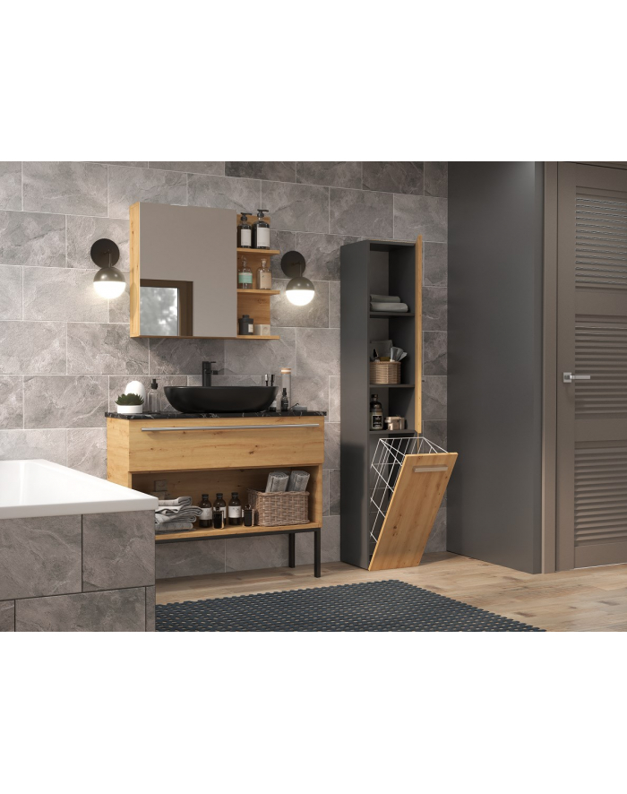 top e shop Szafka łazienkowa NEL IV 31x30xH174 antracyt/artisan główny