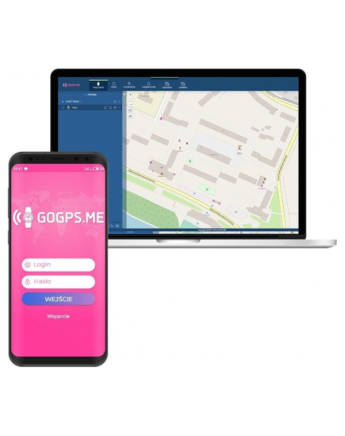 GoGPS Smartwatch GPS  K17 Różowy (K17PK) główny