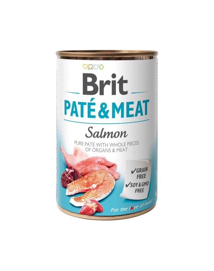 Karma BRIT PATÉ 'amp; MEAT z łososiem dla psa 400g główny