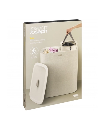 Podwójny kosz na pranie 60l ecru JOSEPH JOSEPH