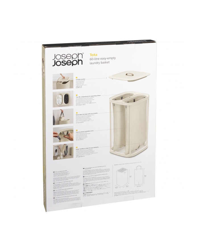 Podwójny kosz na pranie 60l ecru JOSEPH JOSEPH główny