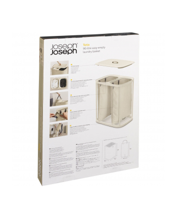 Podwójny kosz na pranie 60l ecru JOSEPH JOSEPH