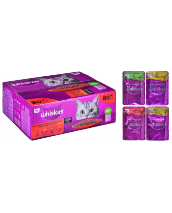 WHISKAS saszetki mix w sosie dla kota 80x85g