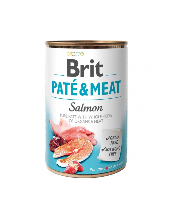 Karma BRIT PATÉ 'amp; MEAT z łososiem dla psa 400g główny