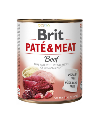 Karma BRIT PATÉ 'amp; MEAT z wołowiną dla psa 800g