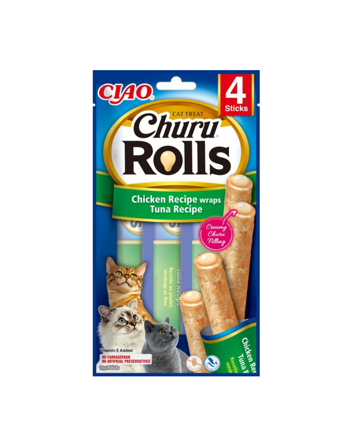 Przysmak Inaba CHURU ROLLS Kurczak i tuńczyk dla kota 4x10g główny
