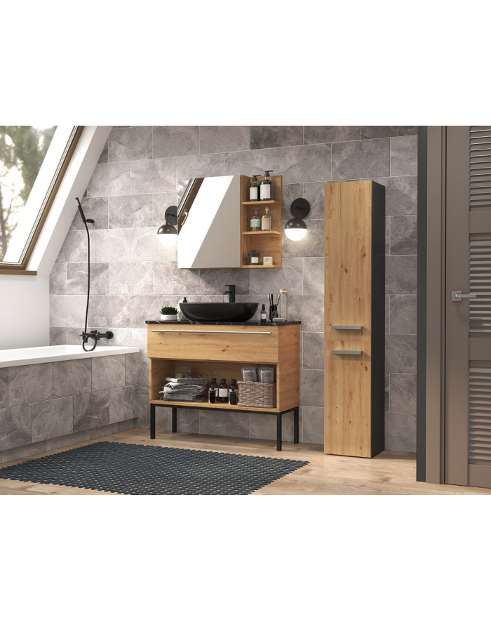 top e shop Szafka łazienkowa NEL II 31x30xH174 antracyt/artisan główny