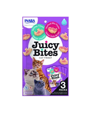 Przysmak Inaba JUICY BITES Krewetka i owoce morza dla kota 3x11,3g nr 1