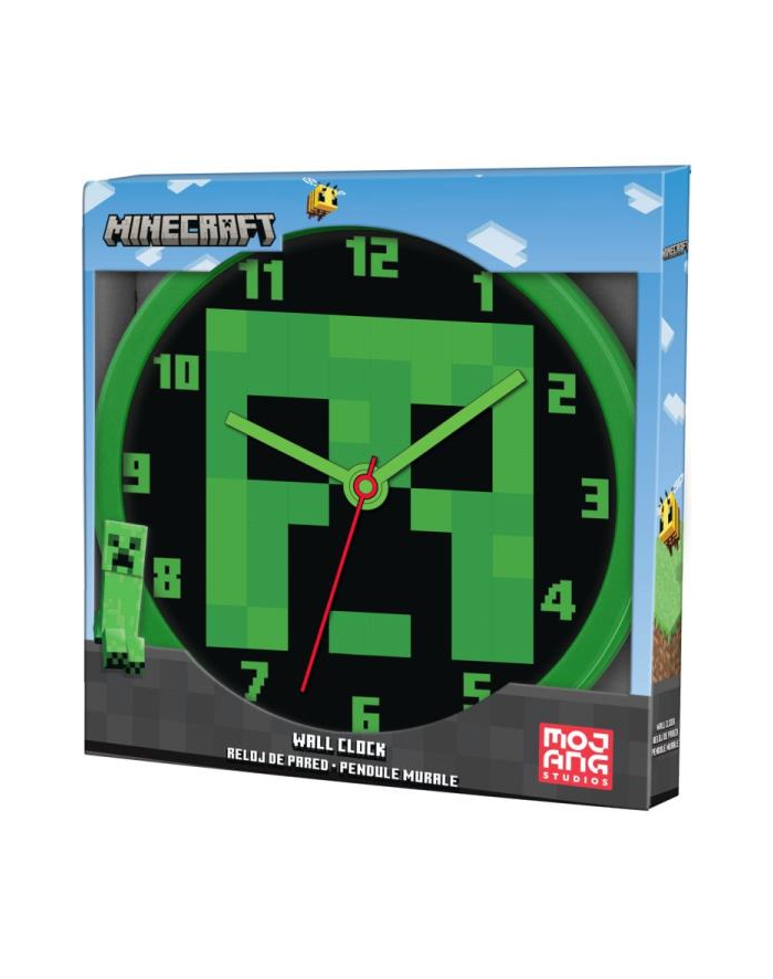 Zegar ścienny Wall clock 25cm Minecraft MIN3018 Kids Euroswan główny