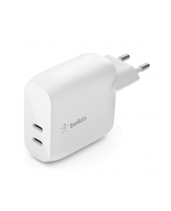 belkin Dwuportowa ładowarka BoostCharge 40W Dual 20W USB-C PD biała