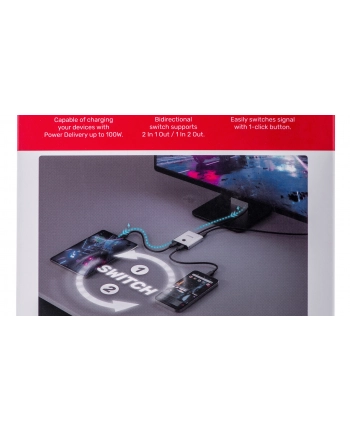 UNITEK PRZEŁĄCZNIK USB-C 4K 144HZ, DWUKIERUNKOWY nr 2