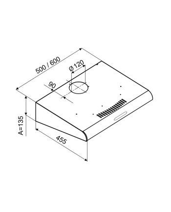 Okap do zabudowy MPM-61-PX-71 inox