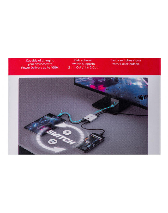 UNITEK PRZEŁĄCZNIK USB-C 4K 144HZ, DWUKIERUNKOWY główny