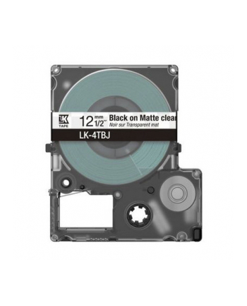 EPSON Matte Tape Clear/Black 12mm 8m LK-4TBJ