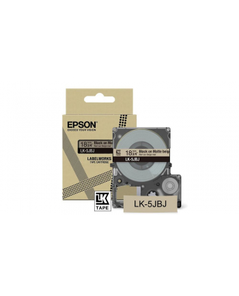 EPSON Matte Tape Beige/Black 18mm 8m LK-5JBJ