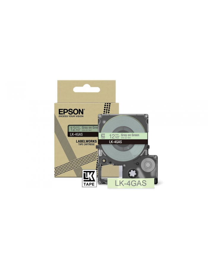 EPSON Colour Tape Green/Grey 12mm 8m LK-4GAS główny