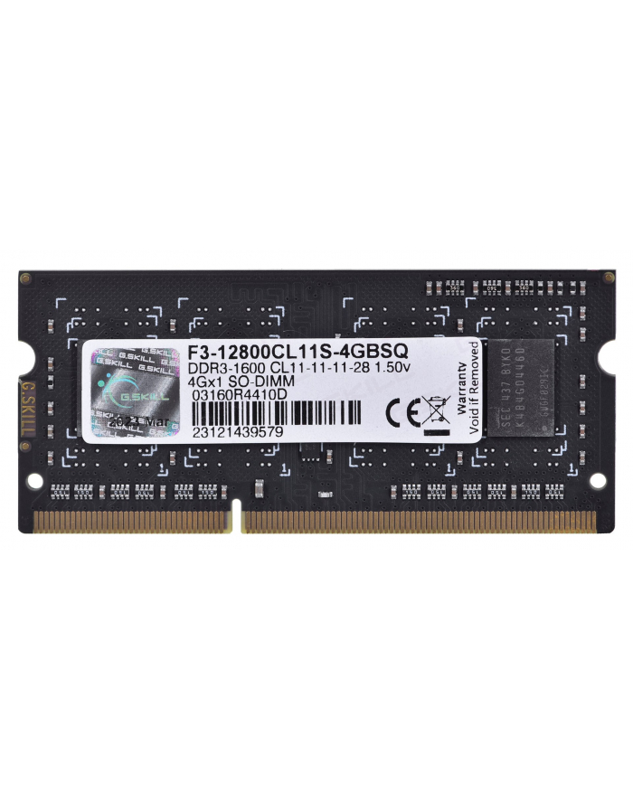 GSKILL SO-DIMM DDR3 4GB 1600MHZ 1,5V F3-12800CL11S-4GBSQ główny