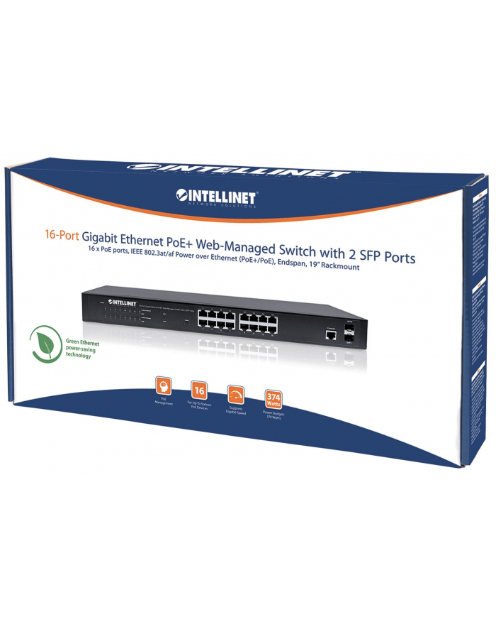 INTELLINET SWITCH GIGABIT ZARZĄDZALNY 16X RJ45 POE główny