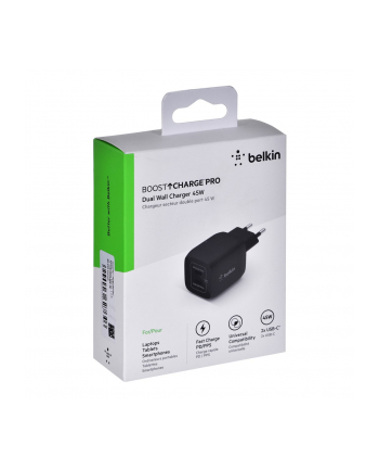 BELKIN WALL CHARGER 45W PD PPS DUAL USB-C GAN BLK