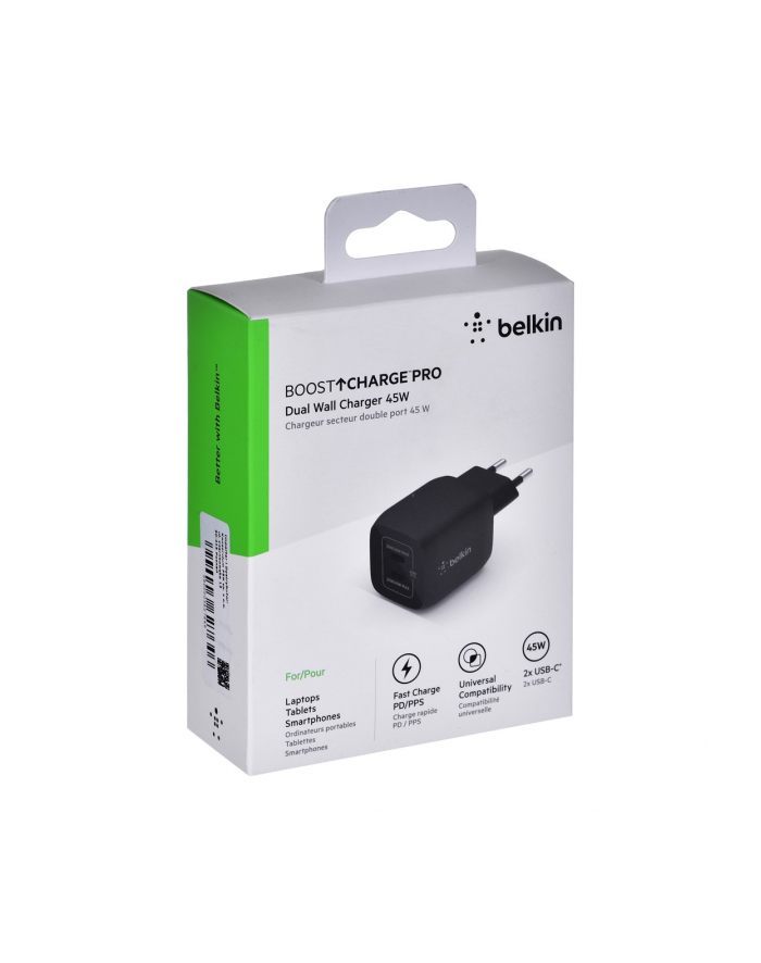 BELKIN WALL CHARGER 45W PD PPS DUAL USB-C GAN BLK główny