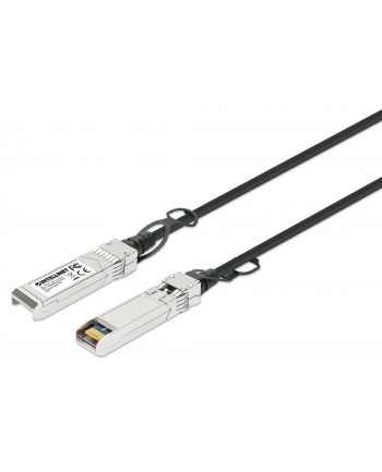 INTELLINET SFP+ 10G Passive DAC Twinax Cable SFP+ to SFP+ 1 m 3 ft. MSA-compliant Direct Attach Copper AWG 30 Black