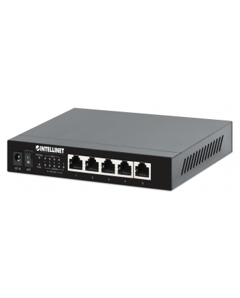 INTELLINET 5-Port 2.5G Ethernet PoE+ Switch 4x PSE PoE+ Ports 10/100/1000/2500 Mbps 55W PoE Power Budget Unmanaged Wall-mount Option