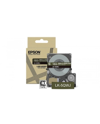 EPSON Matte Tape Khaki/White 18mm 8m LK-5QWJ nr 1
