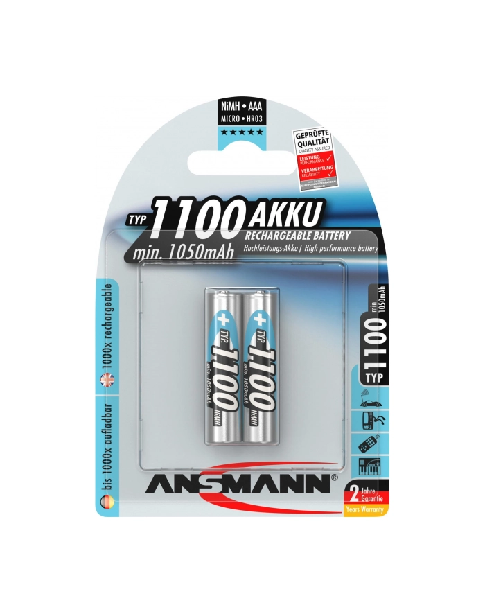 Akumulator NiMH 2xAAA 1100mAh główny